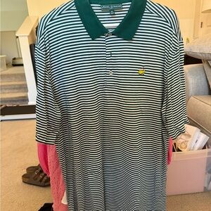 Masters Collection Forest Green Striped Polo